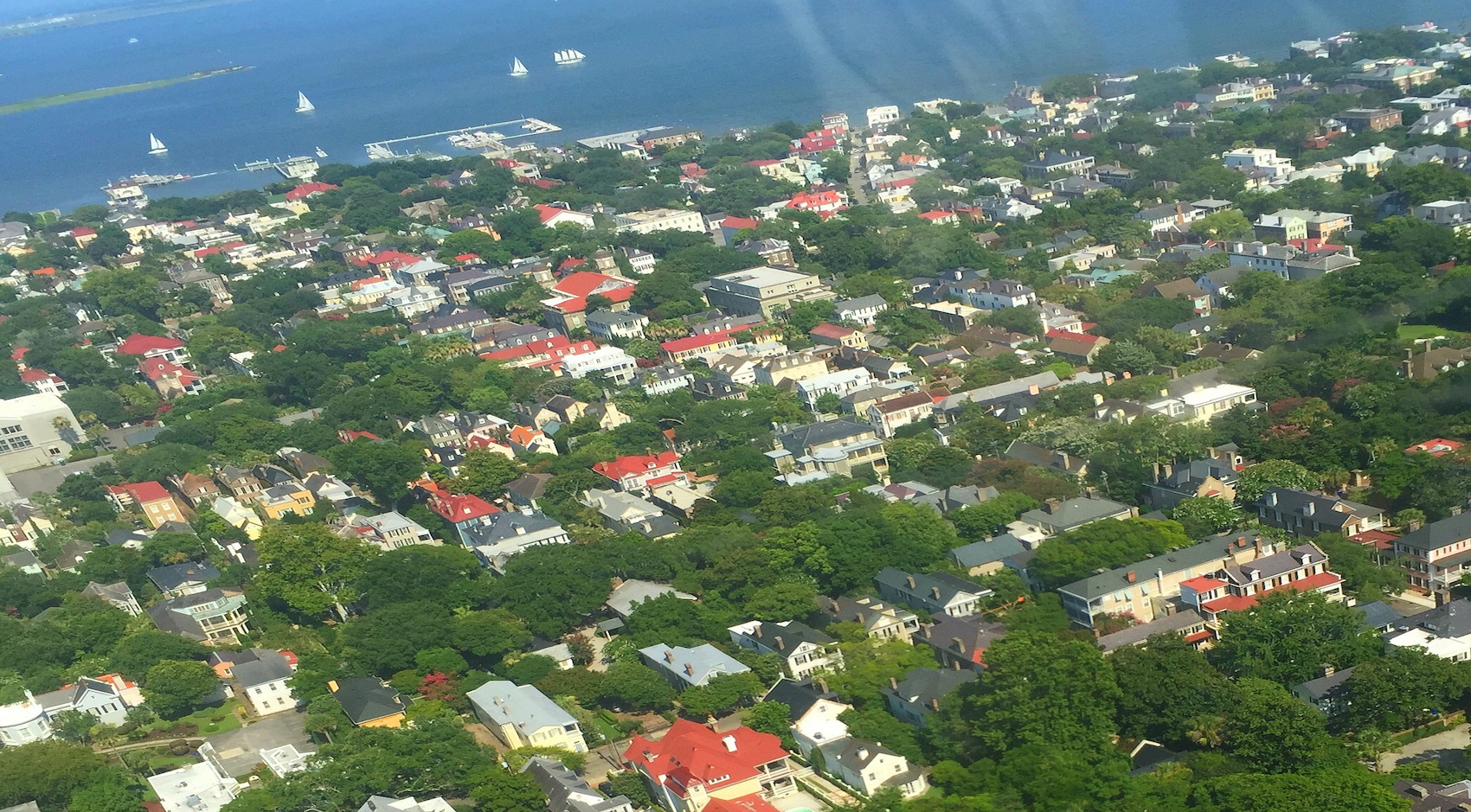 Aerial view of Charleston, SC 